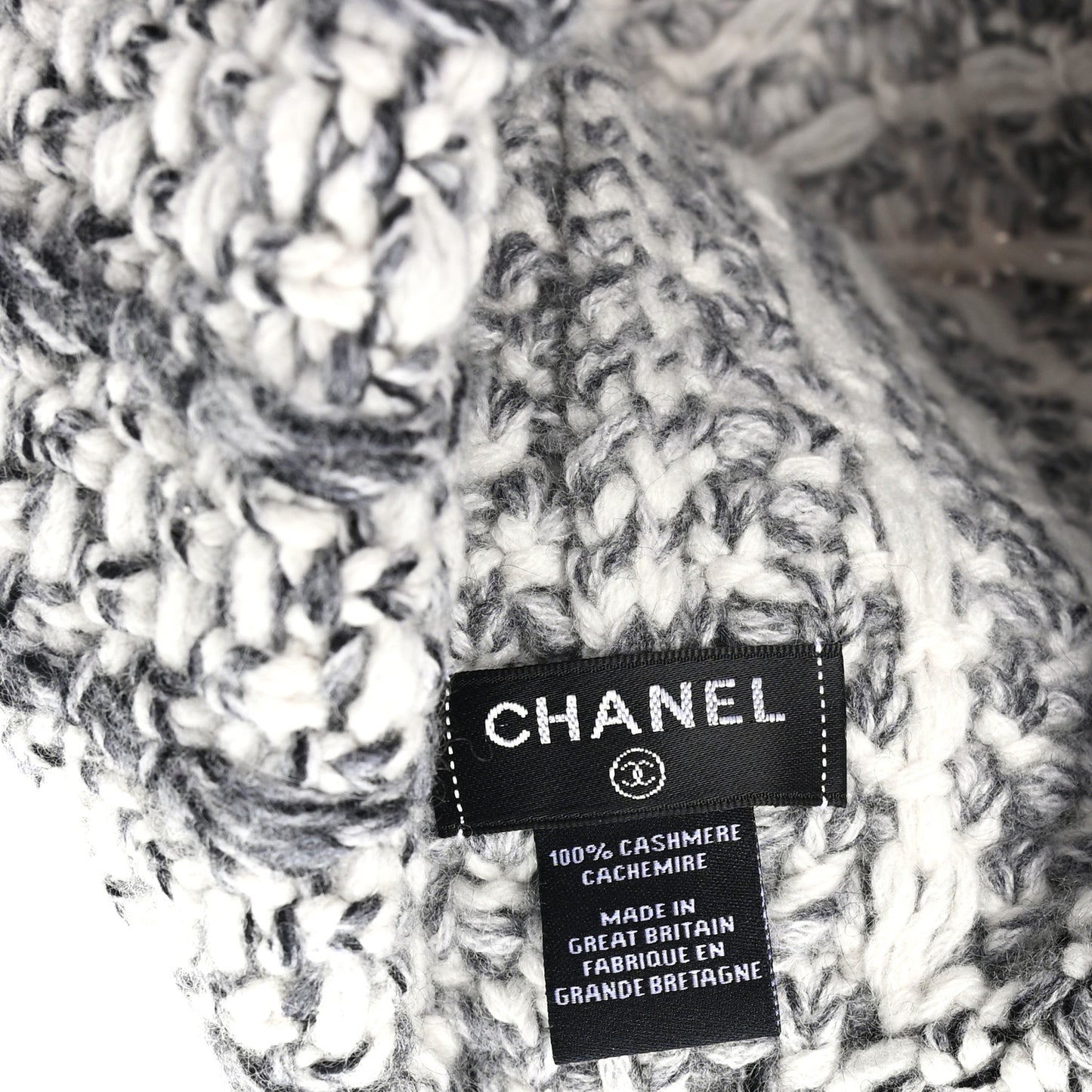 Cashmere CC Beanie Hat Grey Ecru