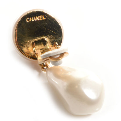 Chanel Pearl CC Drop Clip On Earrings Gold 3 of 5