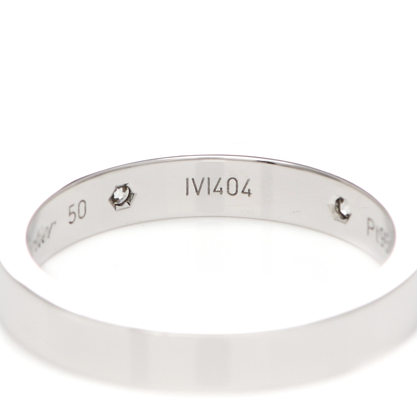 Platinum 2 Diamond 3mm C De Cartier Wedding Band Ring 50 5.25