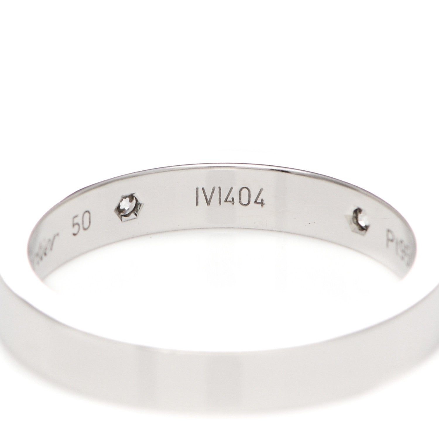 Cartier Platinum 2 Diamond 3mm C De Cartier Wedding Band Ring 50 5.25 5 of 7