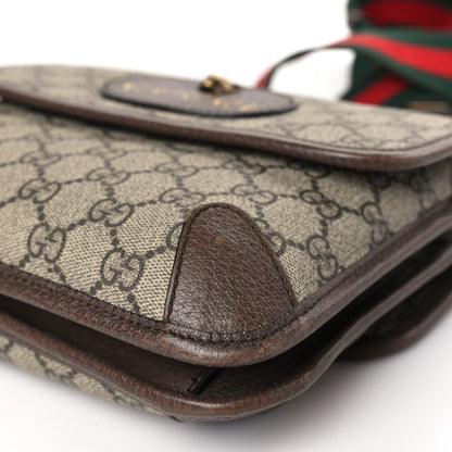 Gucci GG Supreme Monogram Web Small Neo Vintage Double Flap Messenger Bag Beige New Acero 9 of 9