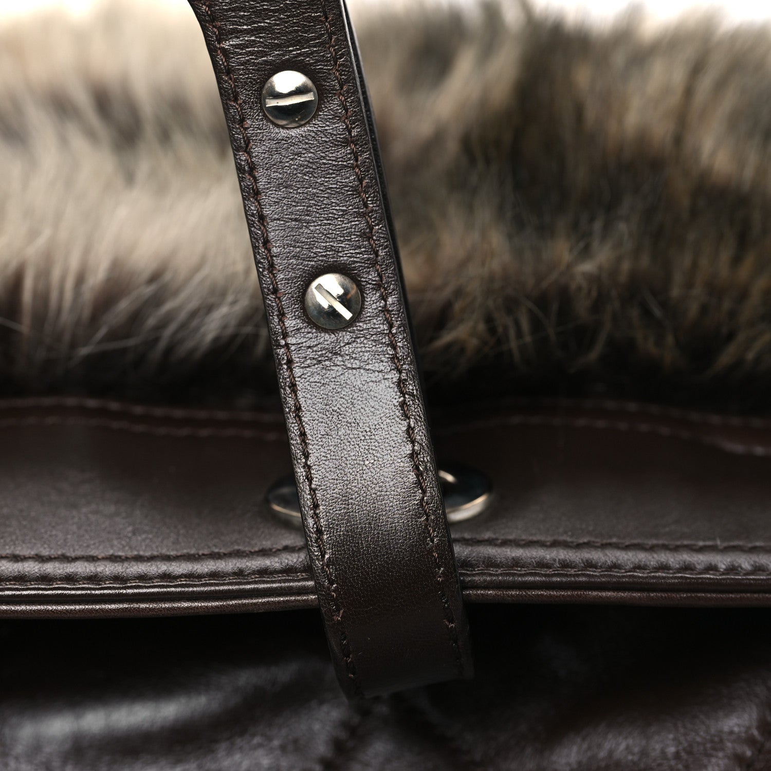 Chanel Calfskin Fantasy Fur Shopper Tote Brown 14 of 14