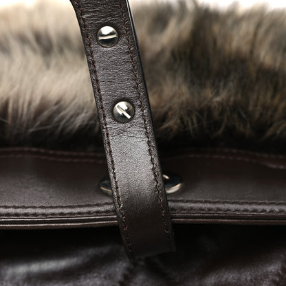 Chanel Calfskin Fantasy Fur Shopper Tote Brown 14 of 14