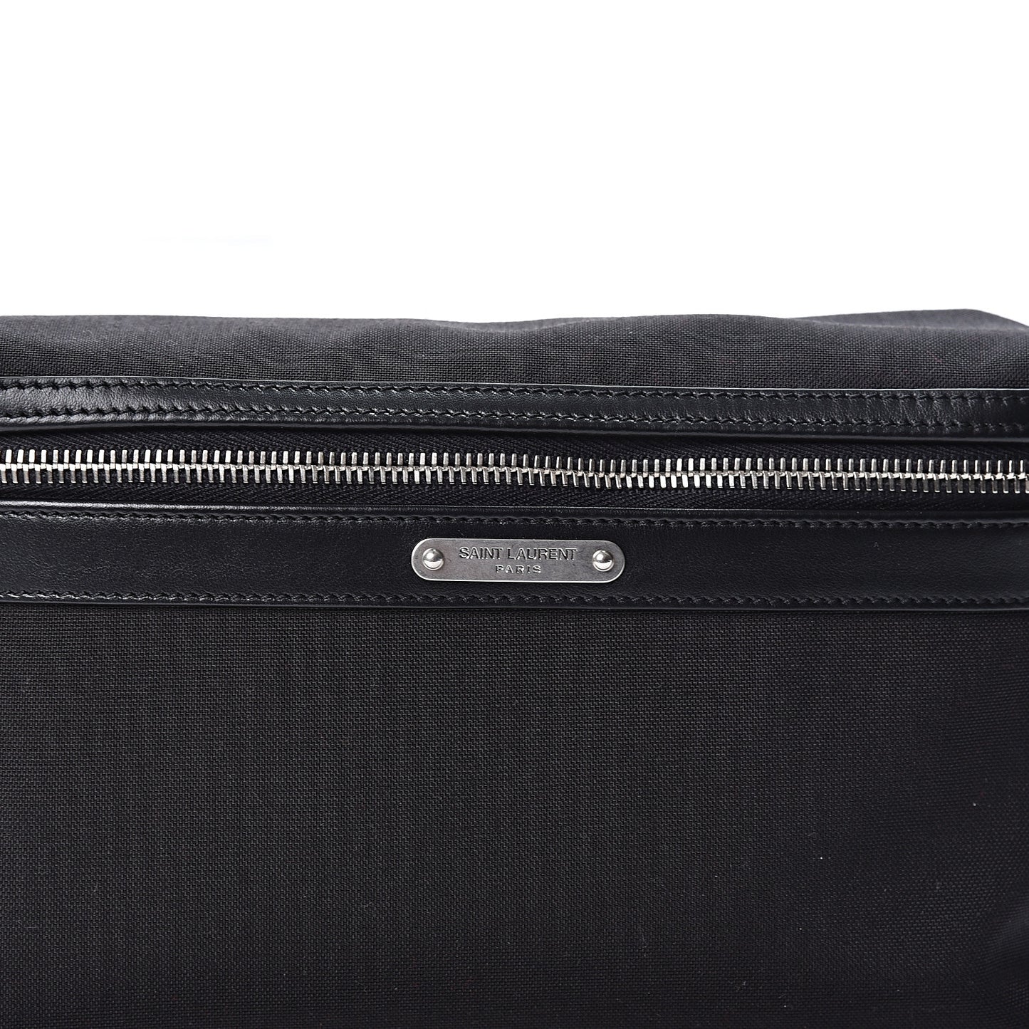 Canvas Calfskin City Belt Bag Black
