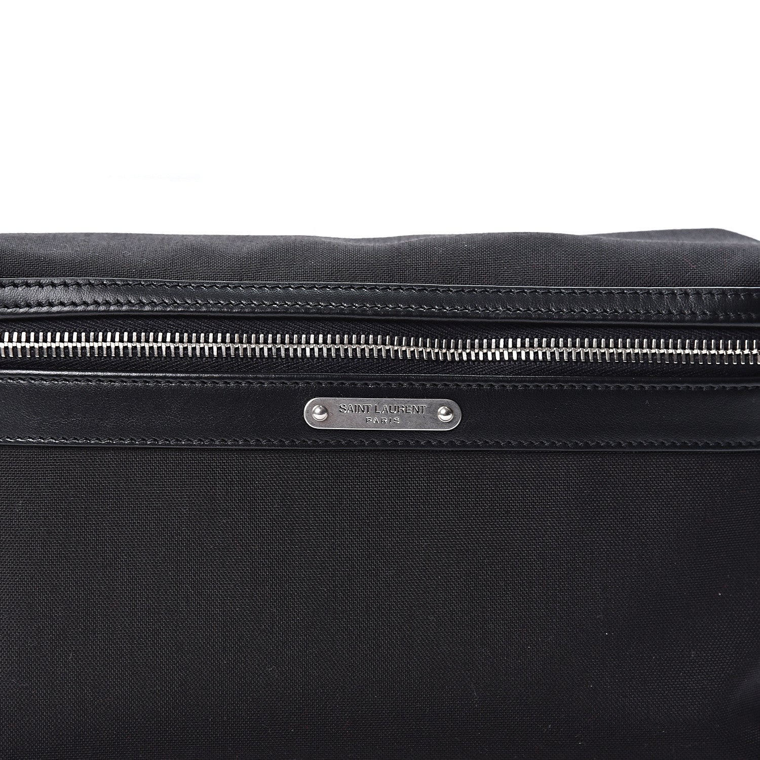 Saint Laurent Canvas Calfskin City Belt Bag Black 6 of 8