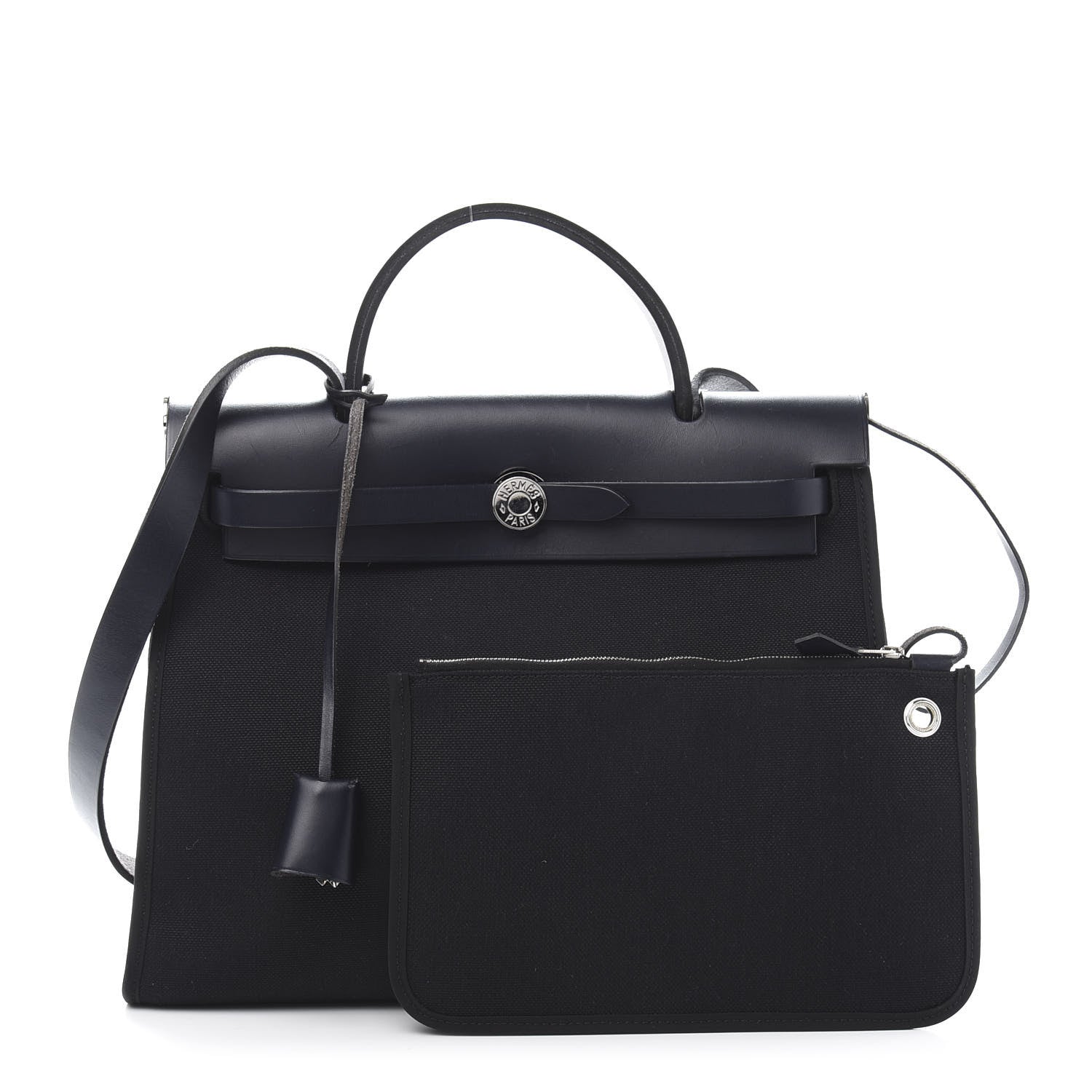 Hermes Military Toile Vache Hunter Herbag Zip PM 31 Bleu Marine 1 of 14