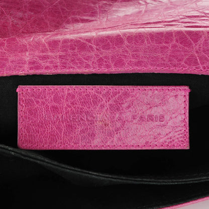 Balenciaga Agneau Giant 21 Gold Hardware Envelope Clutch Magenta 6 of 7