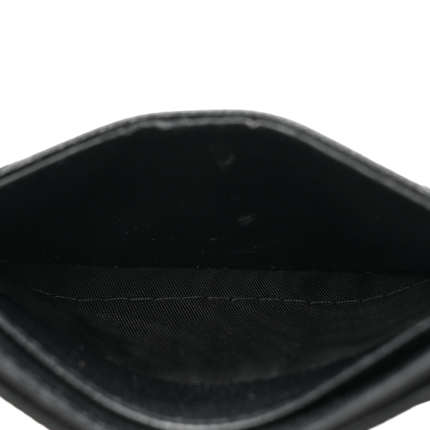 Saint Laurent Grain De Poudre Matelasse Chevron Monogram Credit Card Case Black 6 of 15