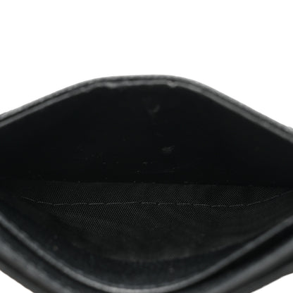 Saint Laurent Grain De Poudre Matelasse Chevron Monogram Credit Card Case Black 6 of 15