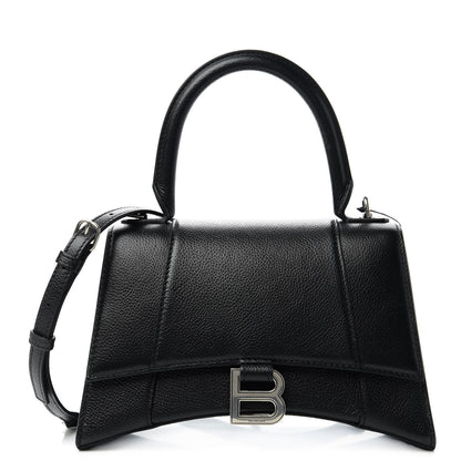 Balenciaga Grained Calfskin Small Hourglass Top Handle Bag Black 1 of 9
