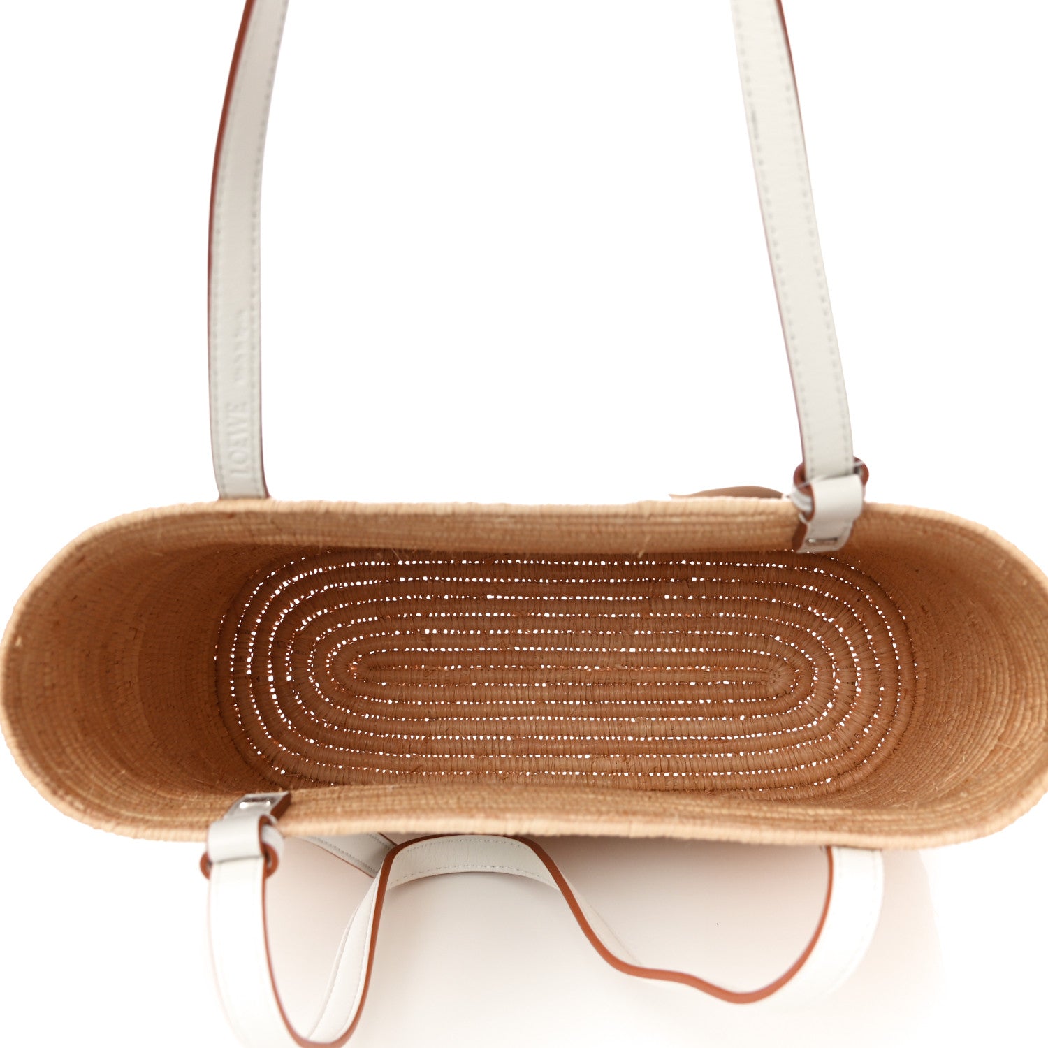 Loewe Raffia Square Basket Tote Bag Natural White 5 of 9