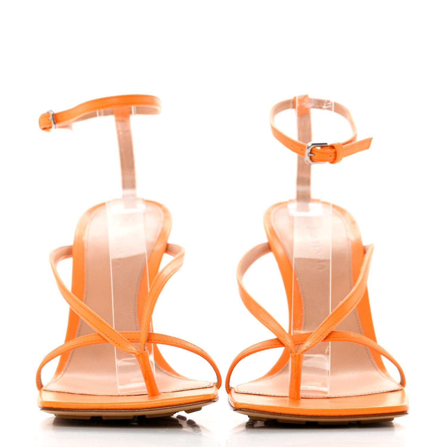 Bottega Veneta Lambskin Stretch Multi Strap 90mm Sandals 38 Tangerine 2 of 8