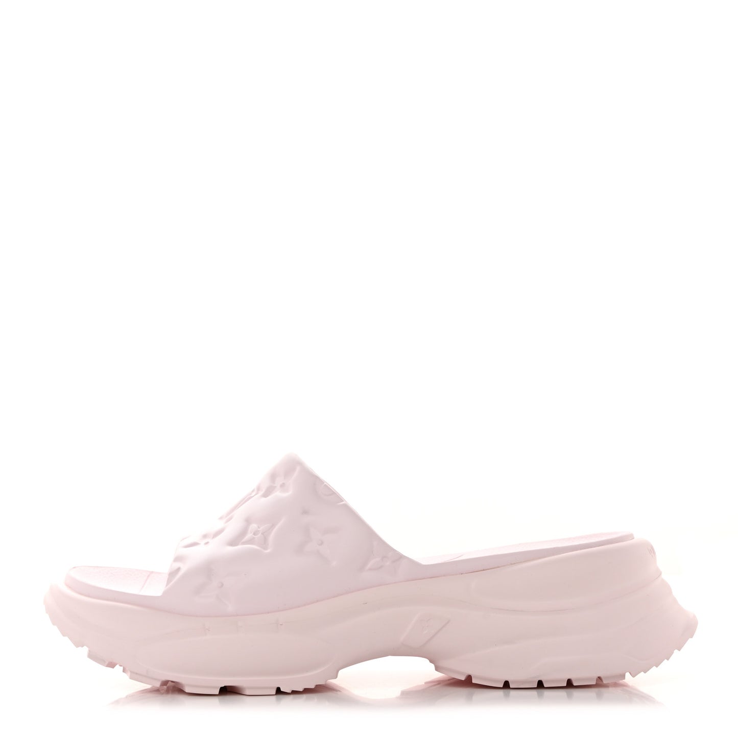Rubber Monogram Embossed Pool 55 Flat Comfort Mule 40 Rose Clair