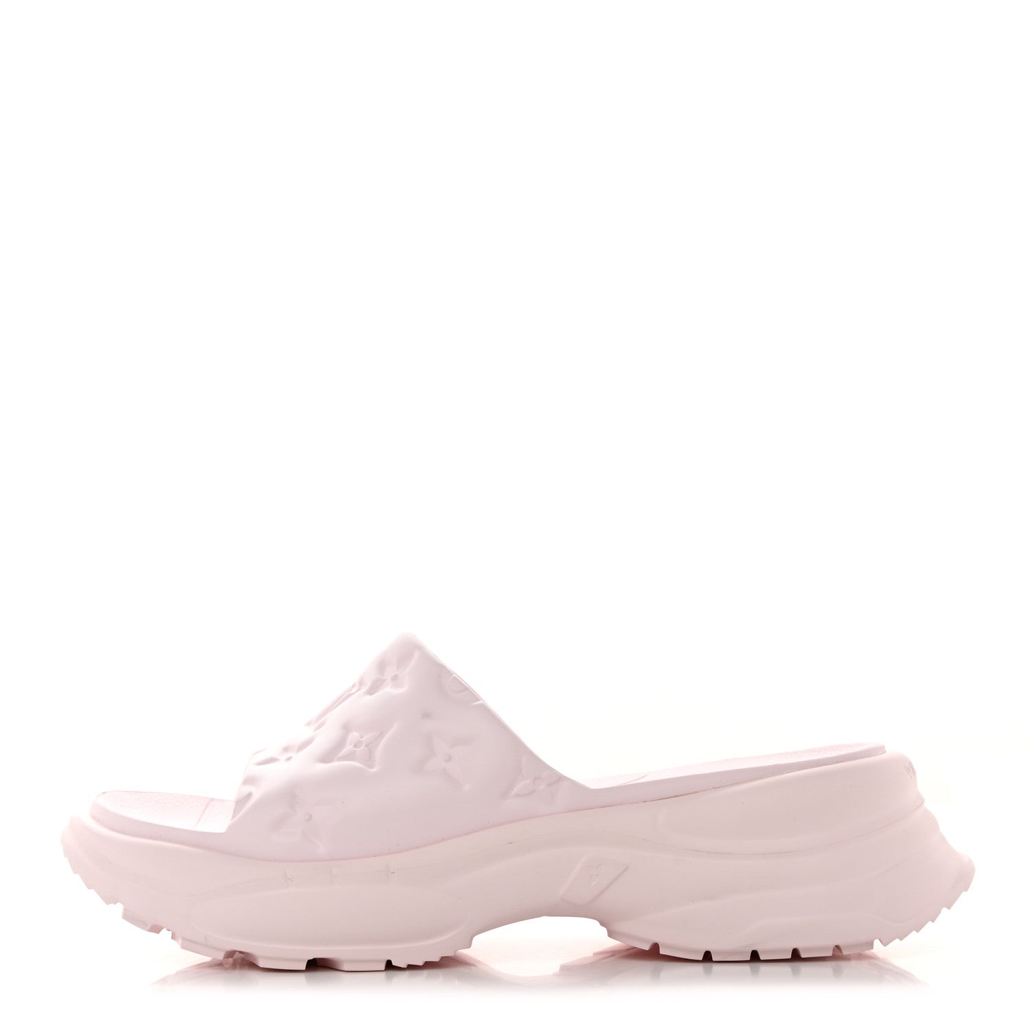 Louis Vuitton Rubber Monogram Embossed Pool 55 Flat Comfort Mule 40 Rose Clair 1 of 9