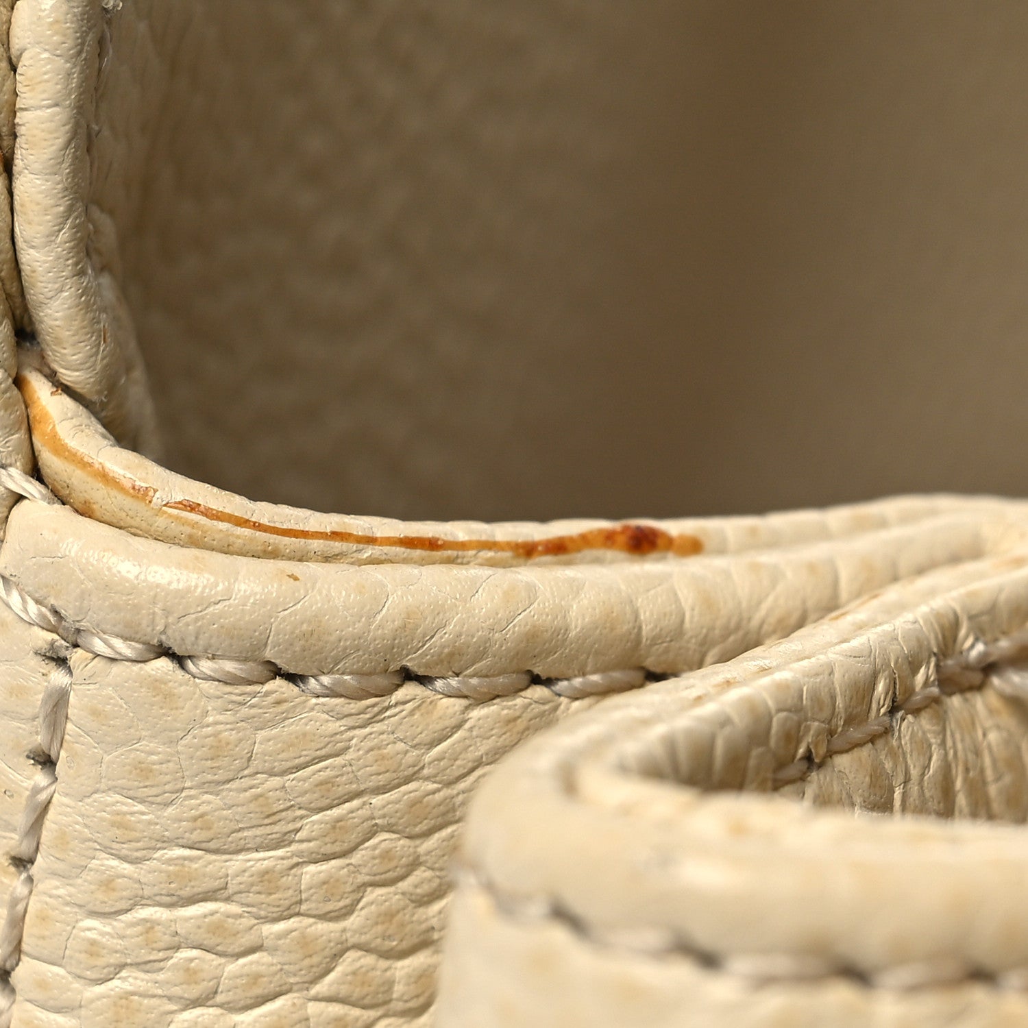 Chanel Caviar Wood Handle Handbag Beige 9 of 11