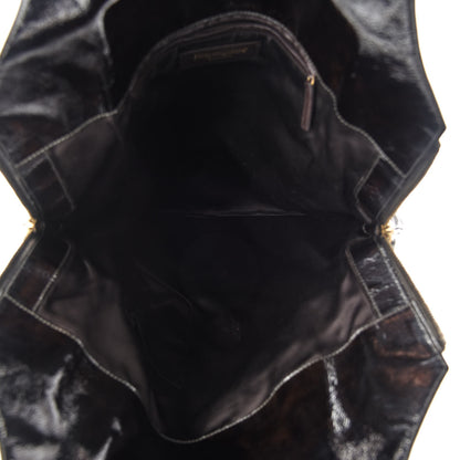 Saint Laurent Patent Tribute Tote Black 5 of 9