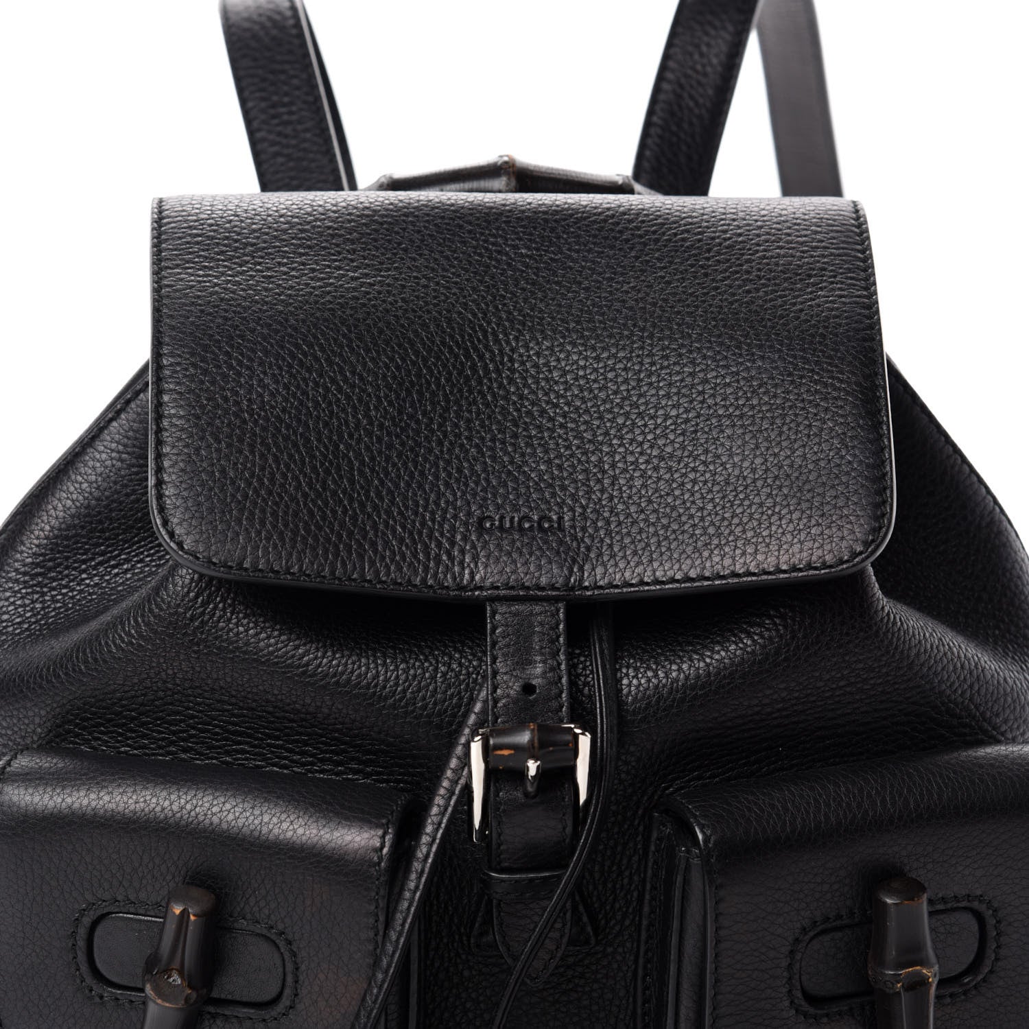 Gucci Cellarius Calfskin Medium Bamboo Backpack Black 14 of 14