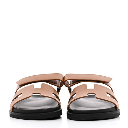 Hermes Calfskin Womens Chypre Sandals 40 Naturel 2 of 9