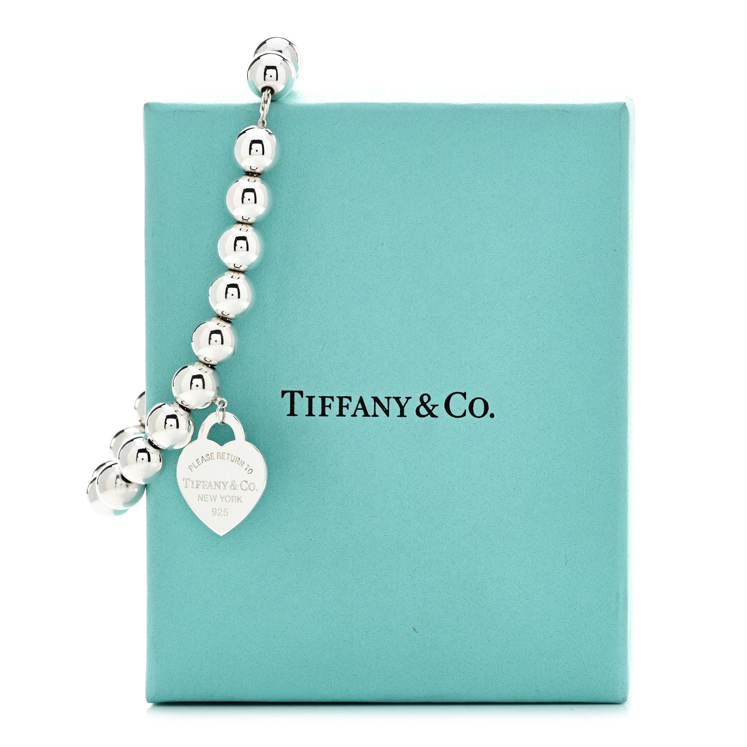 Tiffany Sterling Silver 8mm Return To Tiffany Heart Tag Bead Bracelet 4 of 4