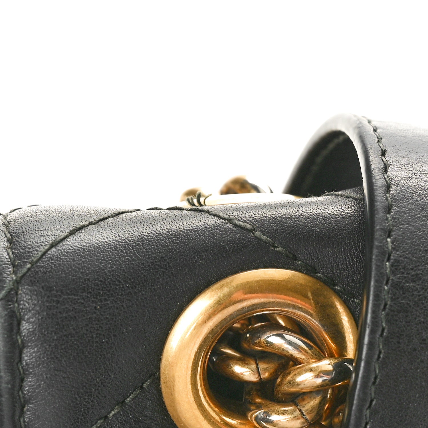 Gucci Calfskin Matelasse Medium GG Marmont Shoulder Bag Black 15 of 17