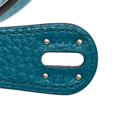 Hermes Taurillon Clemence Lindy 30 Bleu Paon 7 of 10