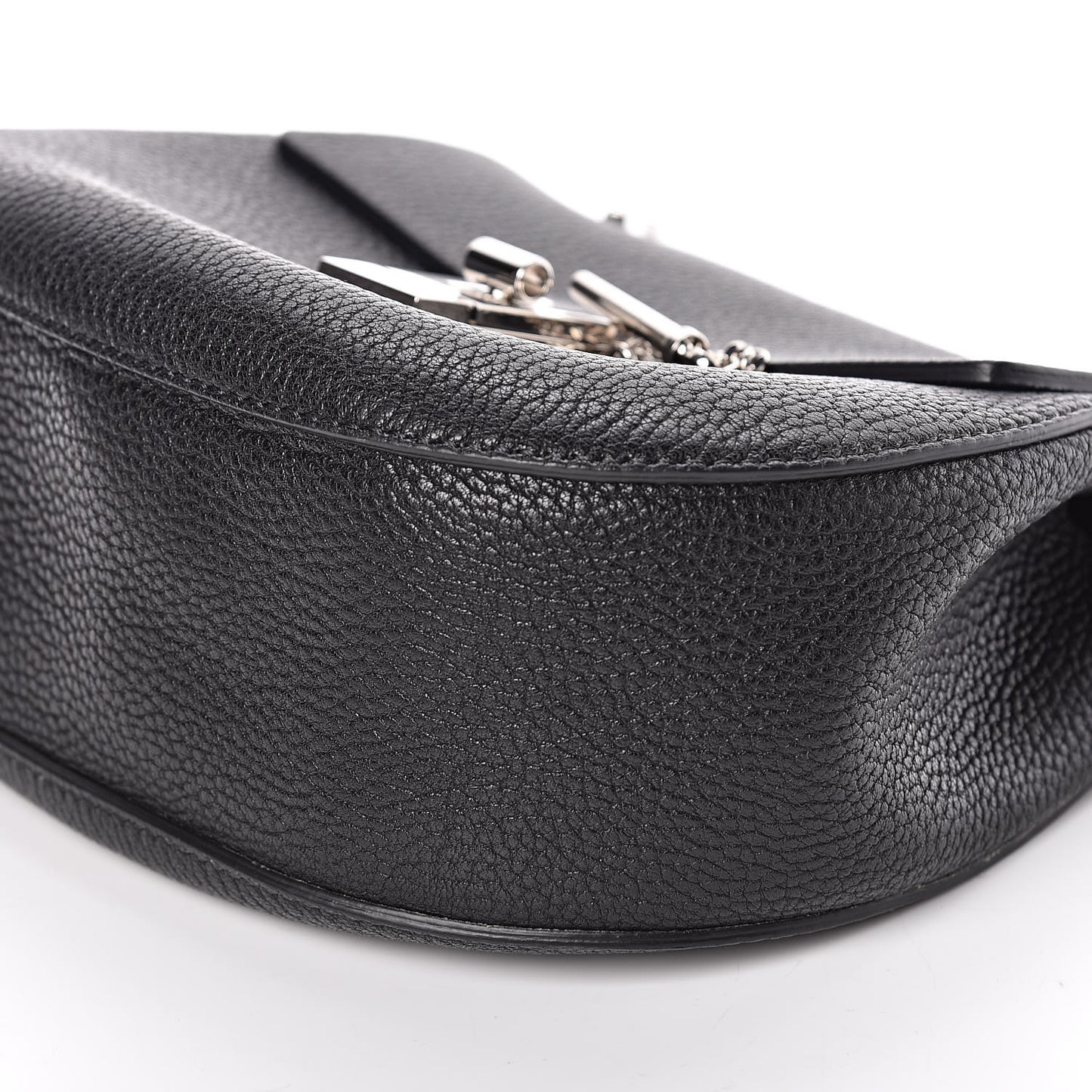 Grained Lambskin Drew Shoulder Bag Black