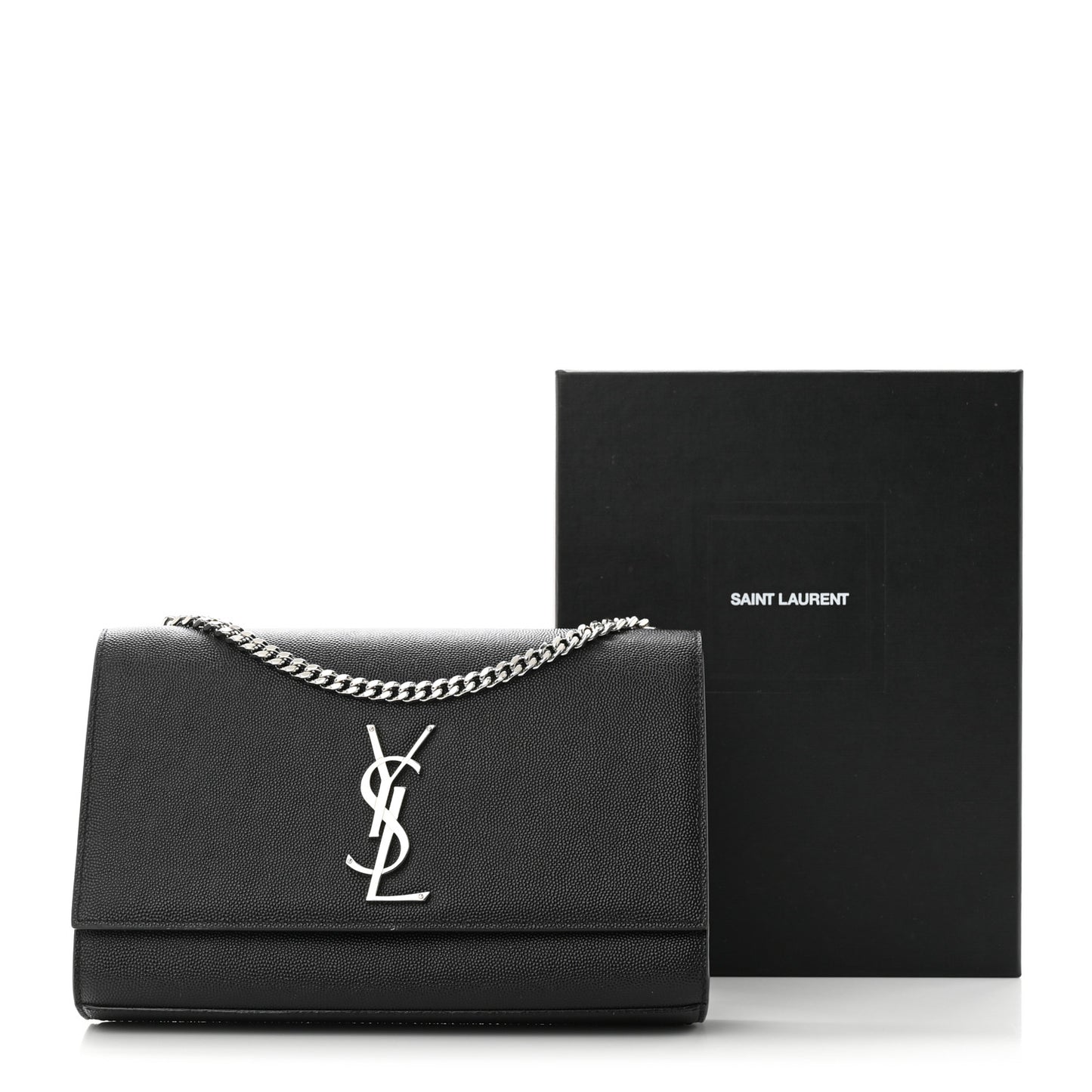 Grain De Poudre Medium Classic Monogram Kate Satchel Black