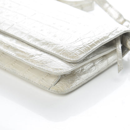 Nancy Gonzalez Crocodile Wallet On Chain White 6 of 9