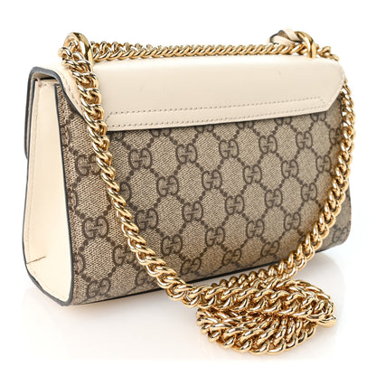 Gucci GG Supreme Monogram Studded Small Padlock Shoulder Bag White 3 of 13