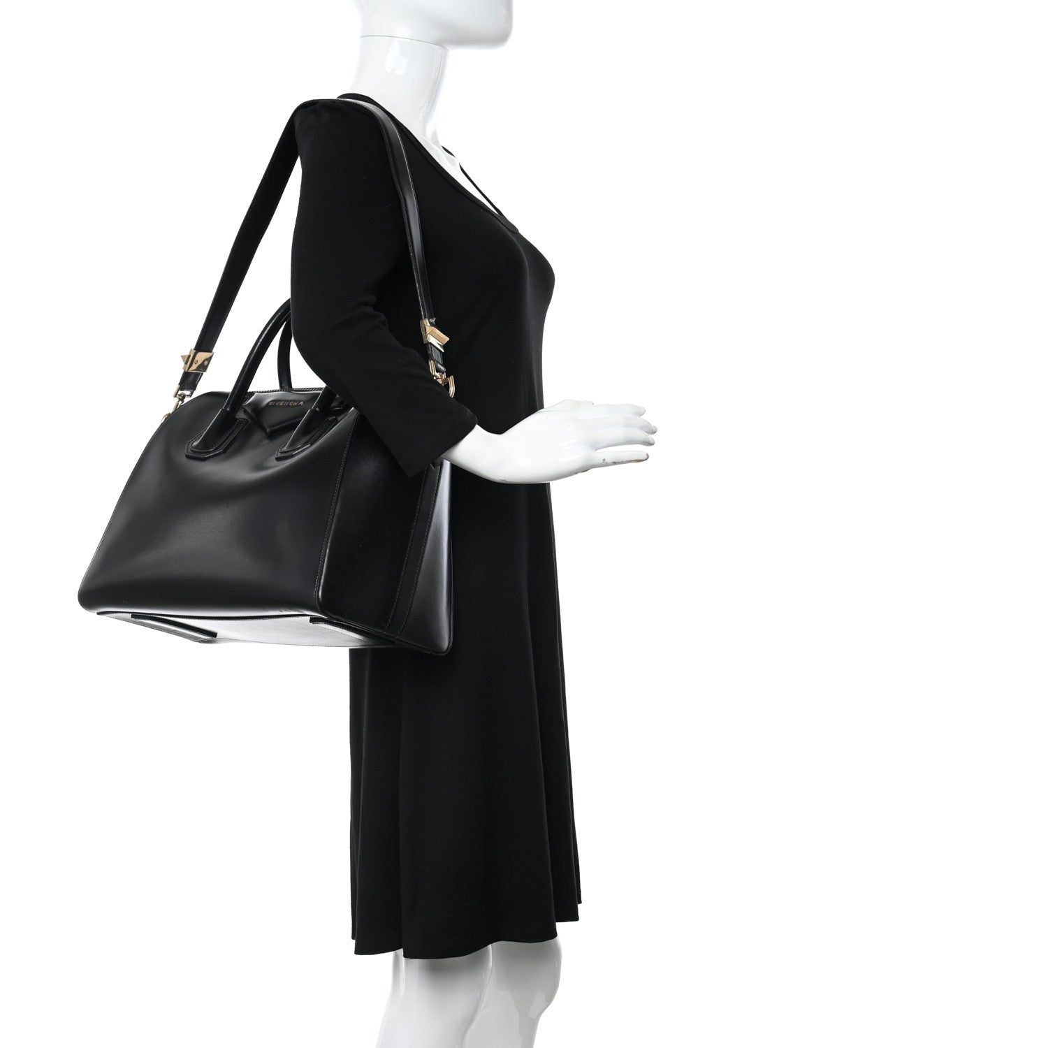 Givenchy Shiny Lord Calfskin Medium Antigona Black 2 of 13