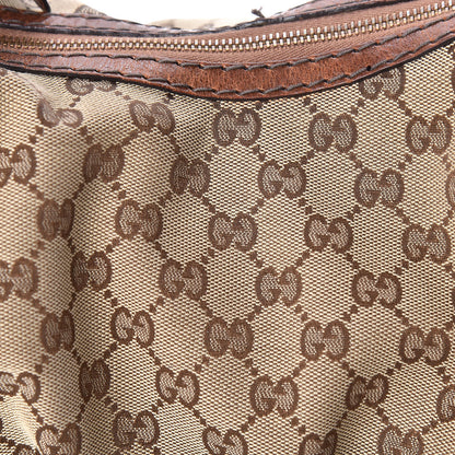 Gucci Monogram Medium Jockey Hobo Brown 11 of 13