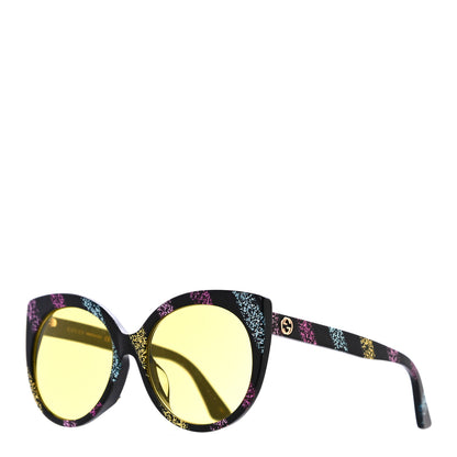 Gucci Glitter Acetate Cat Eye Sunglasses GG0325SA Black Yellow 1 of 7