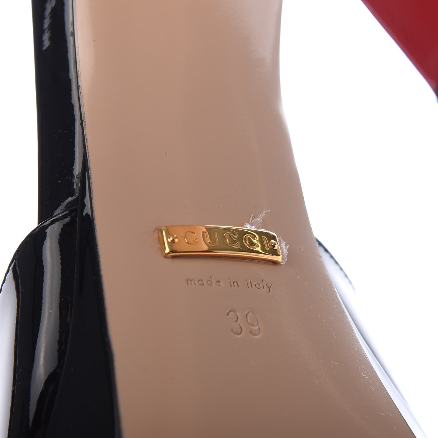 Gucci Patent Crystal GG Bow Sadie Spike Ankle Strap d'Orsay Platform High Heel Pumps 39 Black 7 of 9