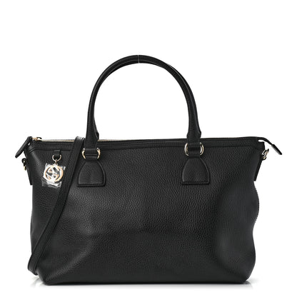 Gucci Dollar Calfskin GG Charm Satchel Black 1 of 6