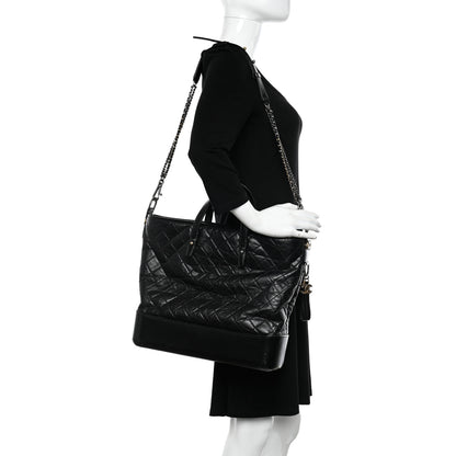 Chanel Calfskin Quilted Large Gabrielle Shopping Tote Black 2 of 11