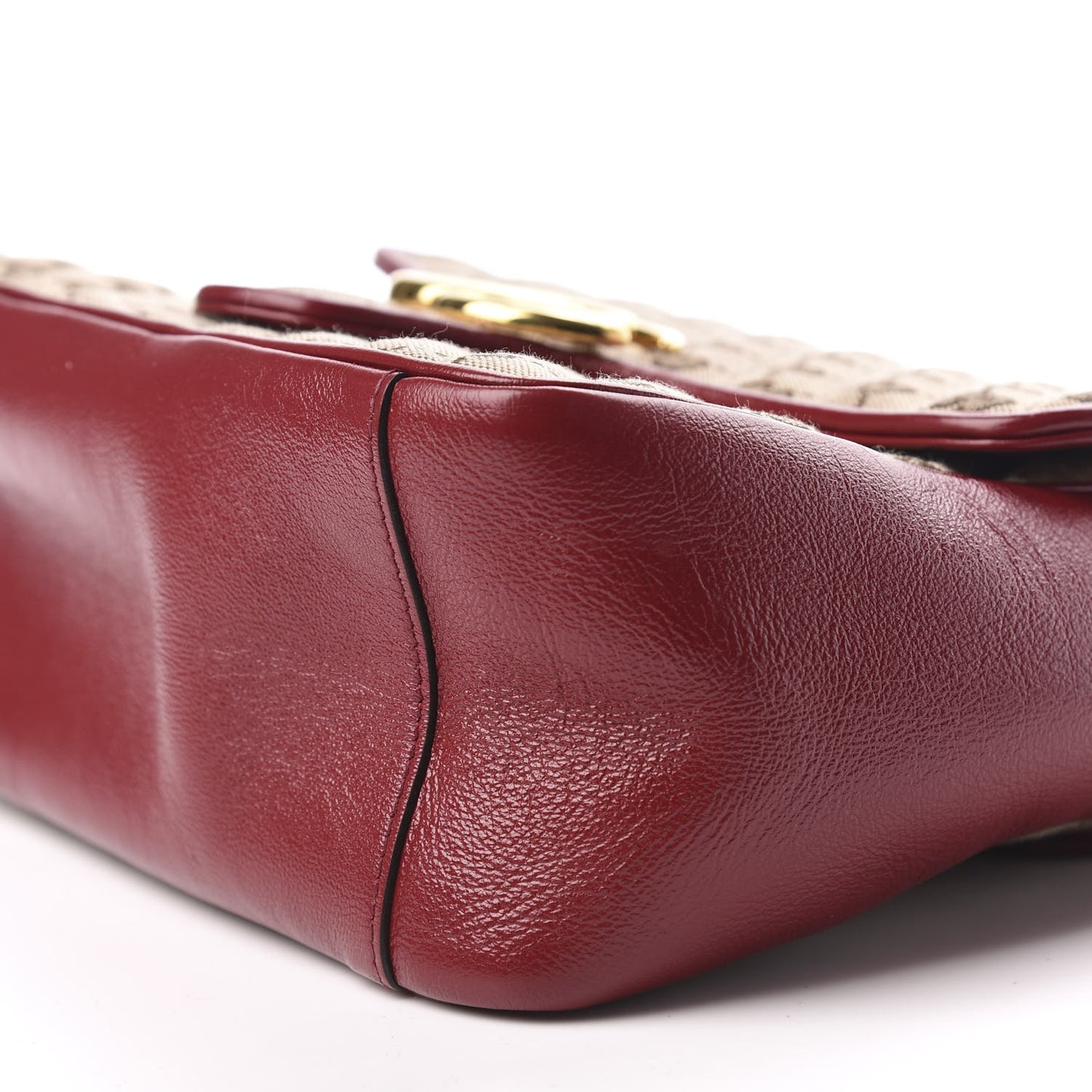 Monogram Azalea Calfskin Matelasse Diagonal Small GG Marmont Top Handle Shoulder Bag Beige Ebony New Cherry Red