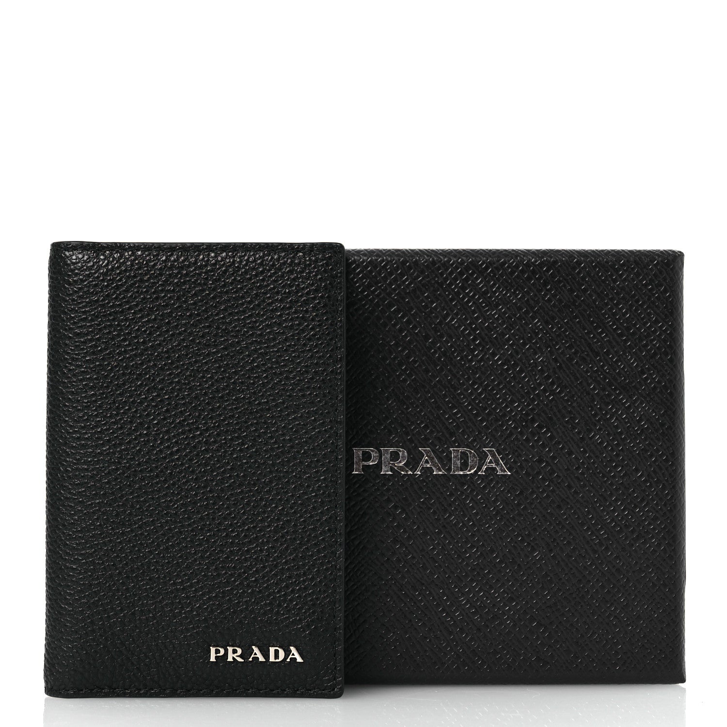 Prada Vitello Micro Grain Card Holder Black Mercurio 7 of 7