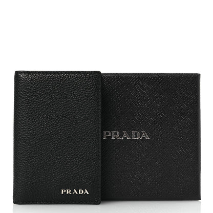 Prada Vitello Micro Grain Card Holder Black Mercurio 7 of 7