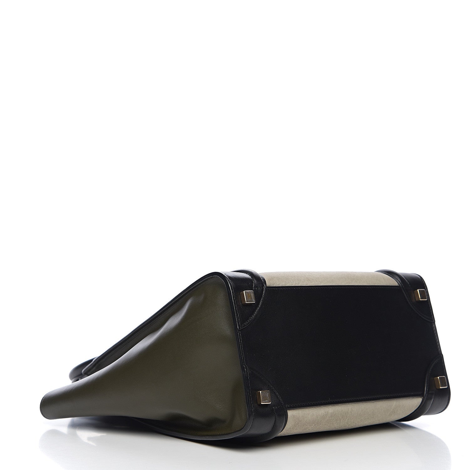 Celine Elephant Calfskin Micro Tri-Color Luggage Chalk 3 of 10