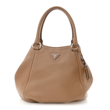 Prada Vitello Daino Expandable Shoulder Bag Sesamo 1 of 14