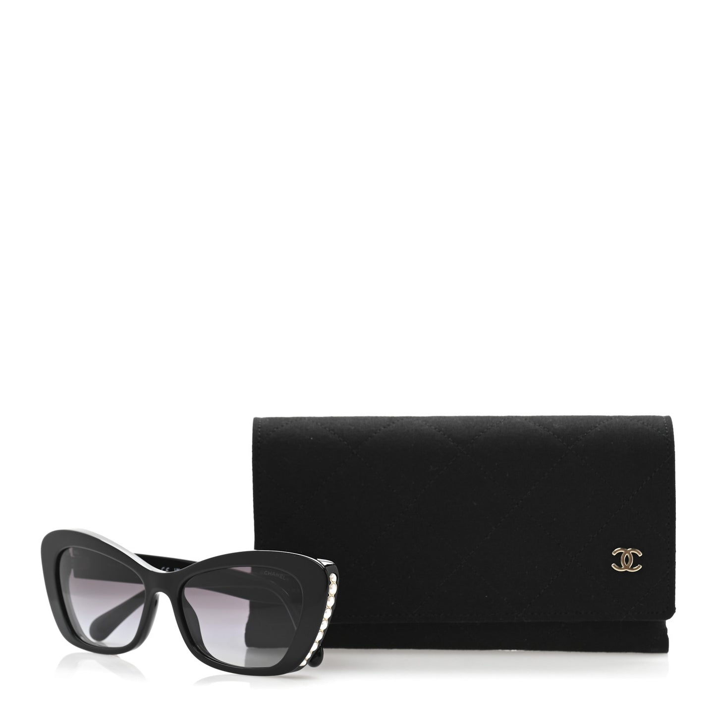 Acetate Pearl Cat Eye CC Sunglasses 5481-H Black
