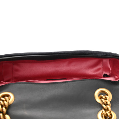 Gucci Velvet Matelasse Mini GG Marmont Shoulder Bag Black 5 of 10