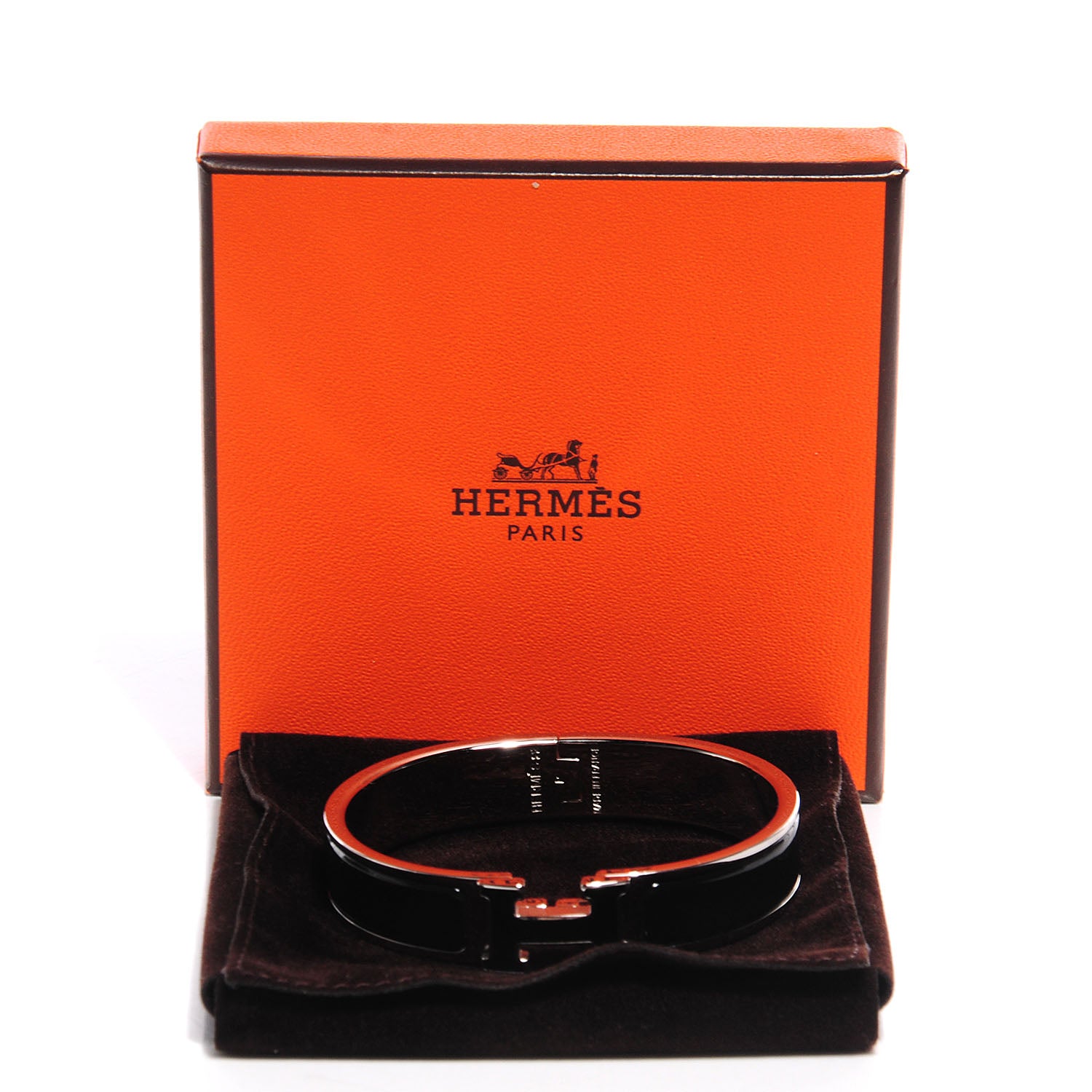 Hermes Enamel Narrow Clic Clac H Bracelet PM Black 3 of 5