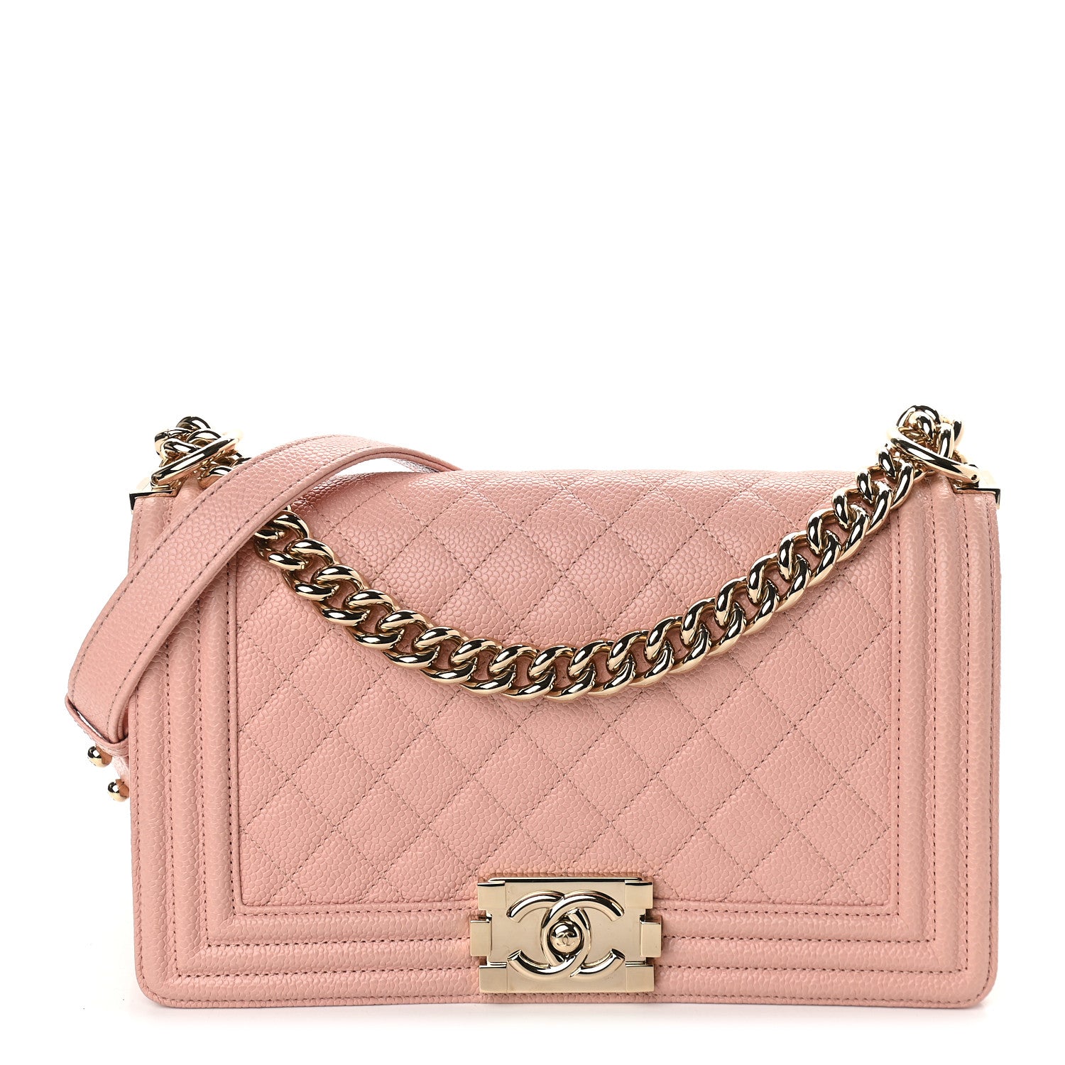 Chanel Caviar Quilted Medium Boy Flap Pink 1 of 8