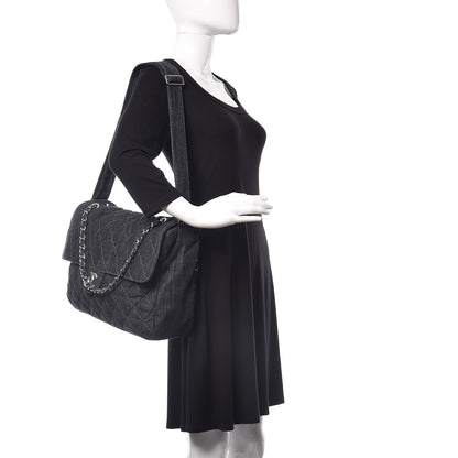 Chanel Denim Quilted Stretch Spirit Messenger Bag Dark Blue 3 of 11