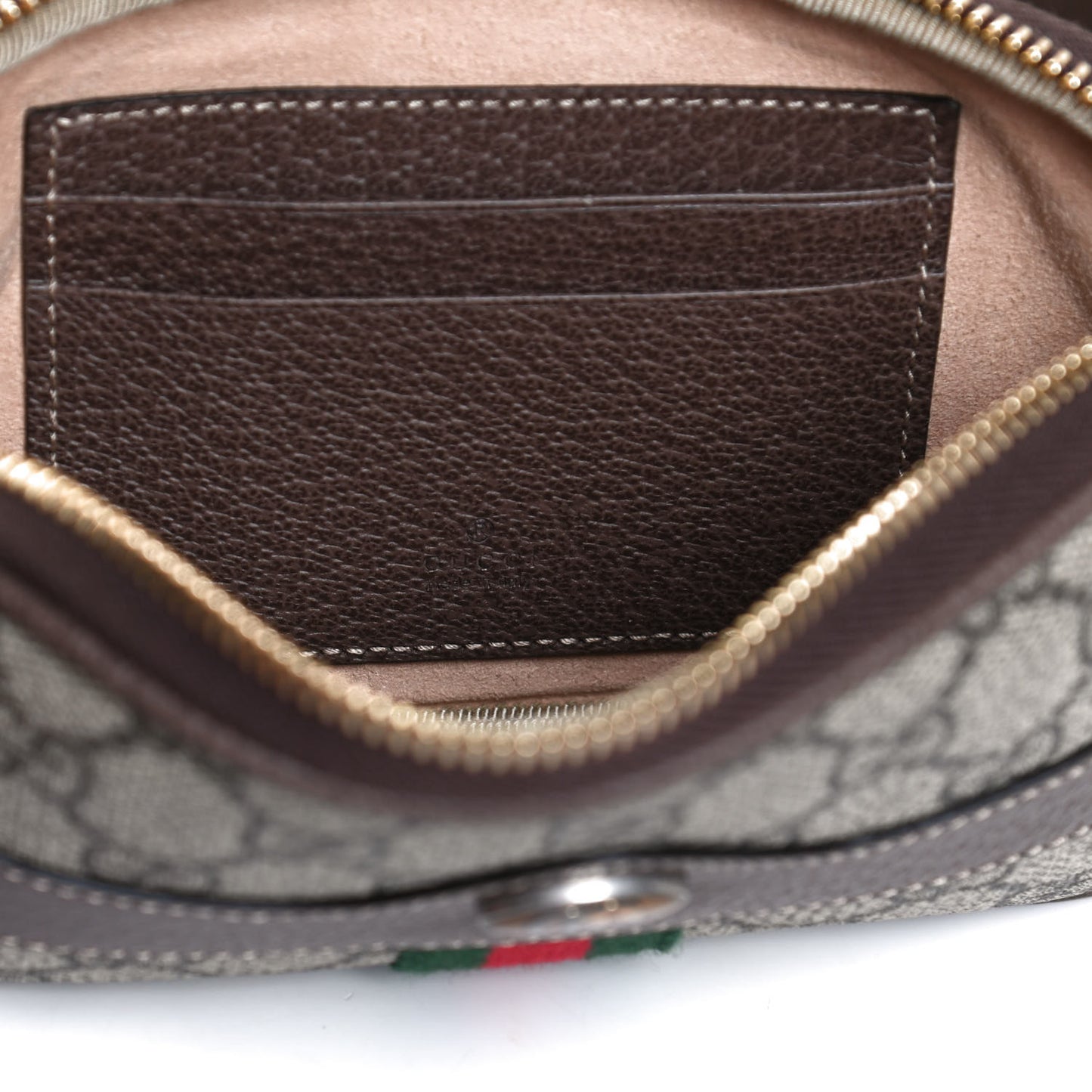 GG Supreme Monogram Ophidia Belted iPhone Case 95 38 Dark Brown