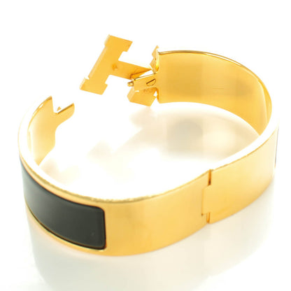 Hermes Enamel Wide Clic Clac H Bracelet GM Black 4 of 5