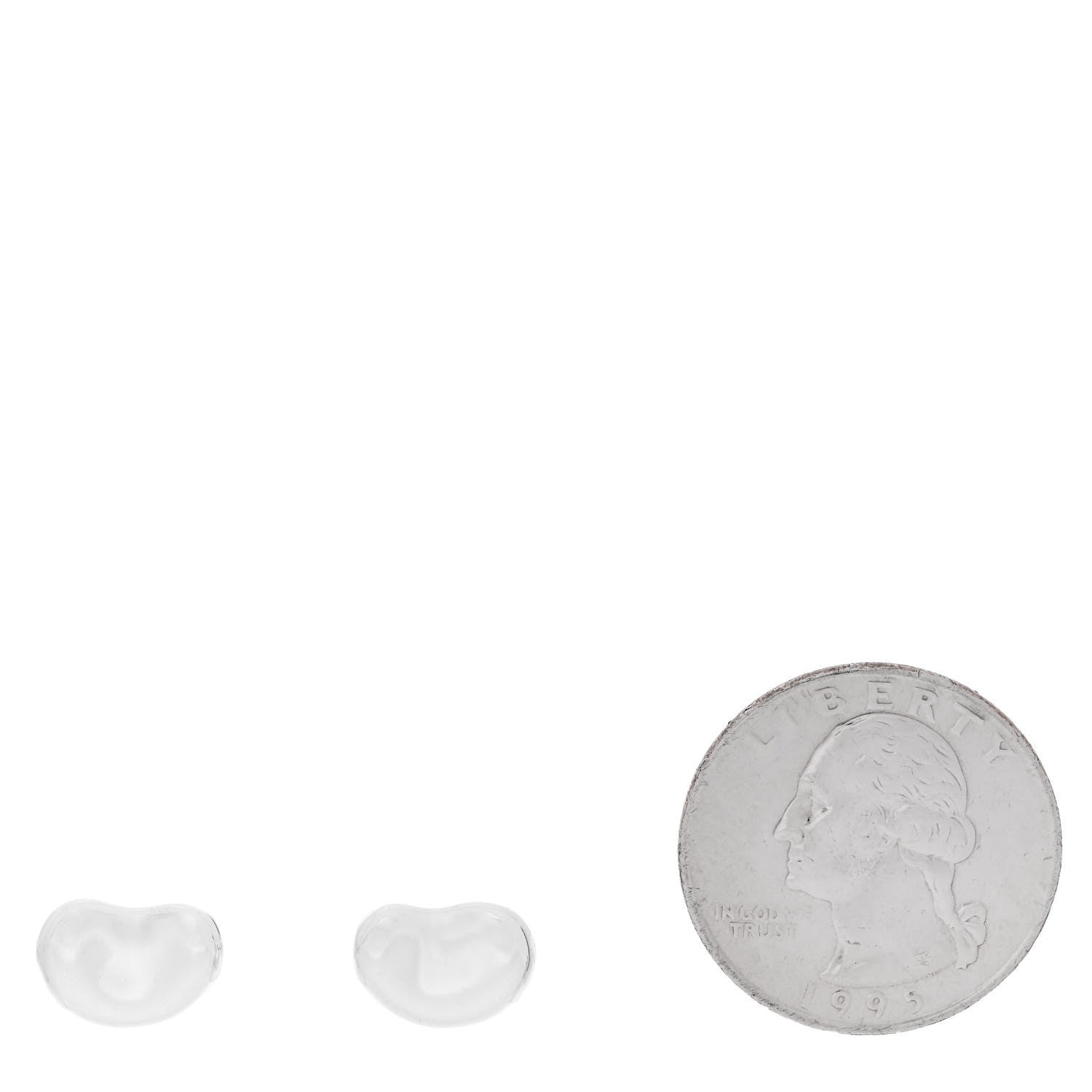 Tiffany Sterling Silver 9mm Elsa Peretti Bean Earrings 2 of 4
