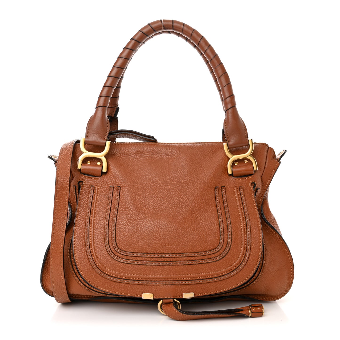 Calfskin Medium Marcie Satchel Tan