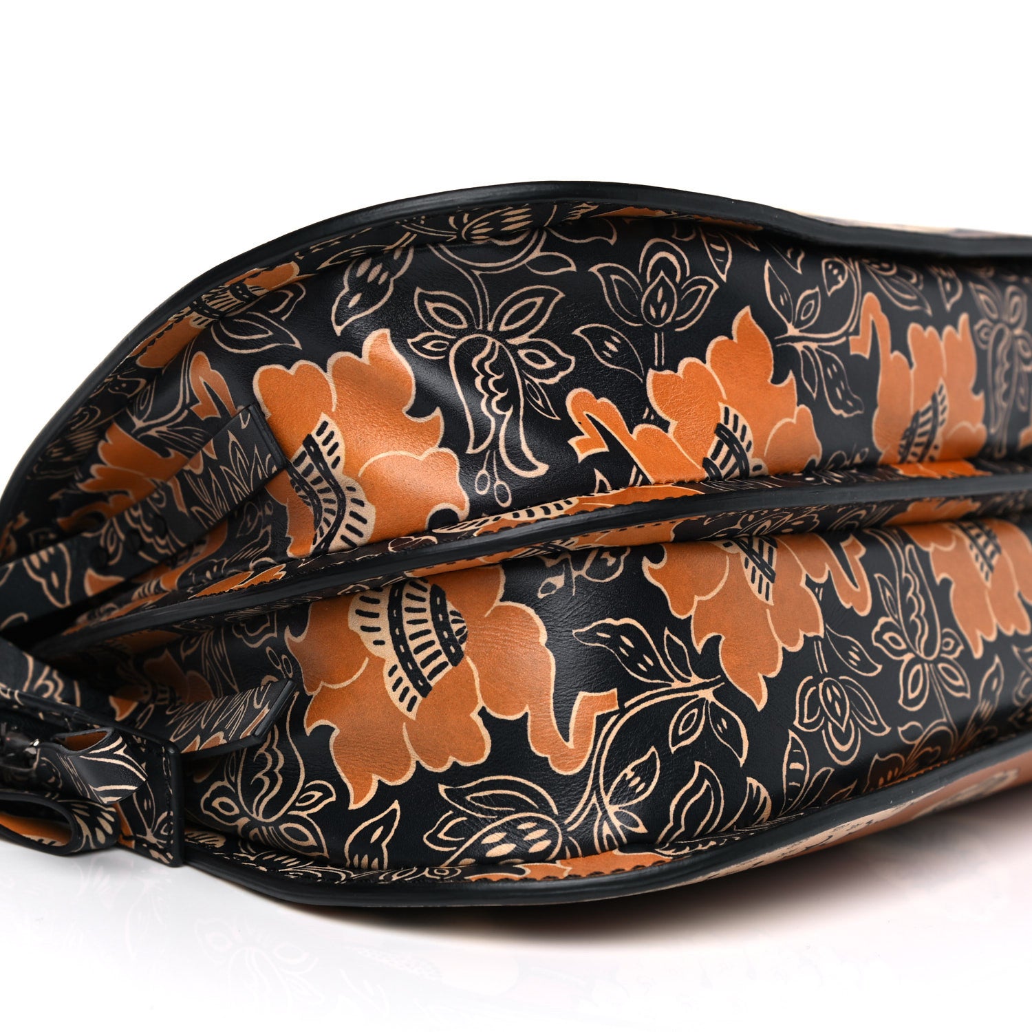 Valentino Garavani Calfskin Floral Print Mime Hobo Brown 7 of 8